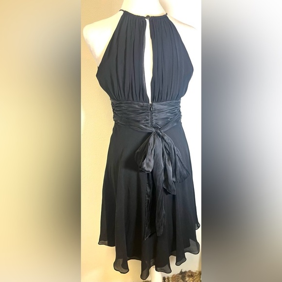 Vintage Maggy London Black 100% Silk Chiffon Dress Timeless Classy 
Size 6 - Picture 5 of 6